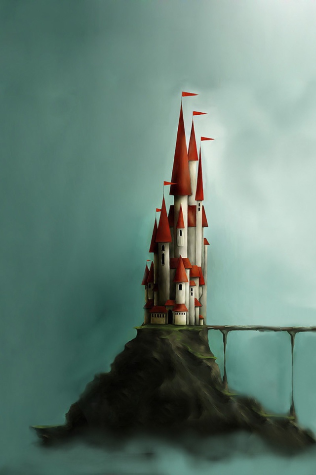 Маленький замок на скале, минимализм