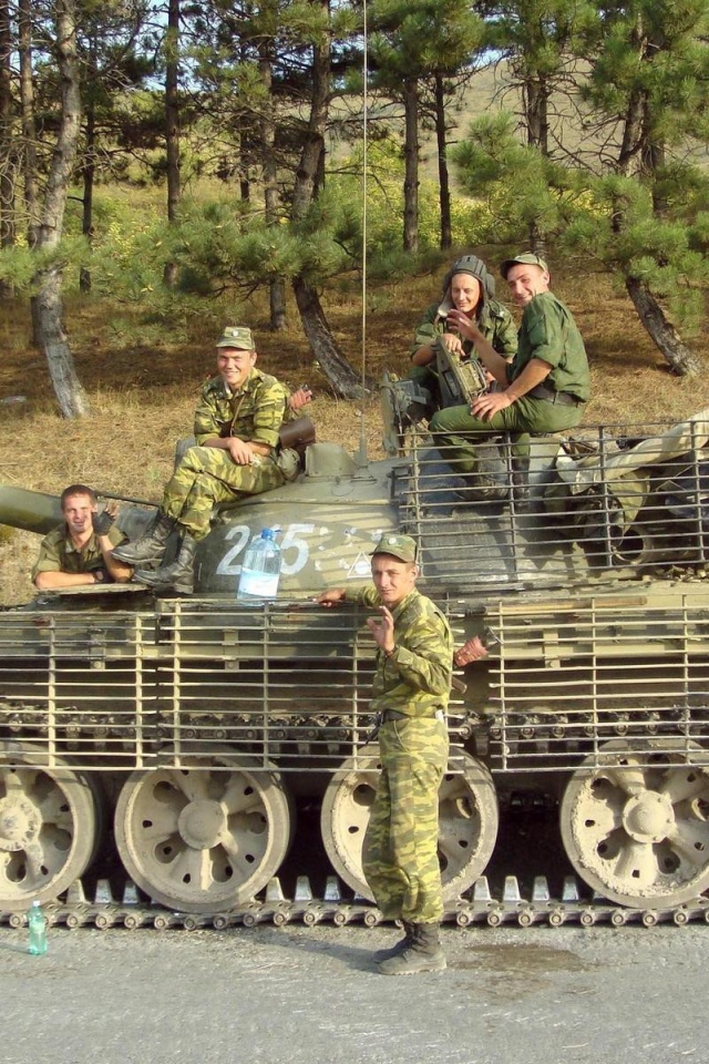 Soldiers on a tank