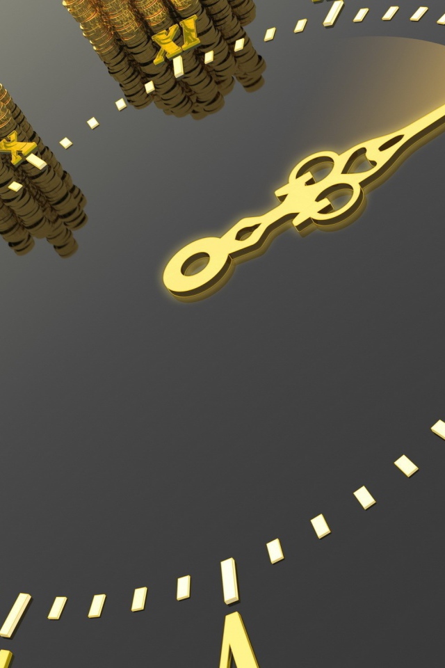 Стопки монет на циферблате