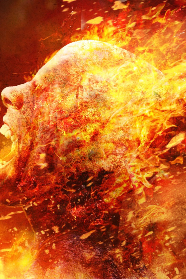 Голова человека из огня