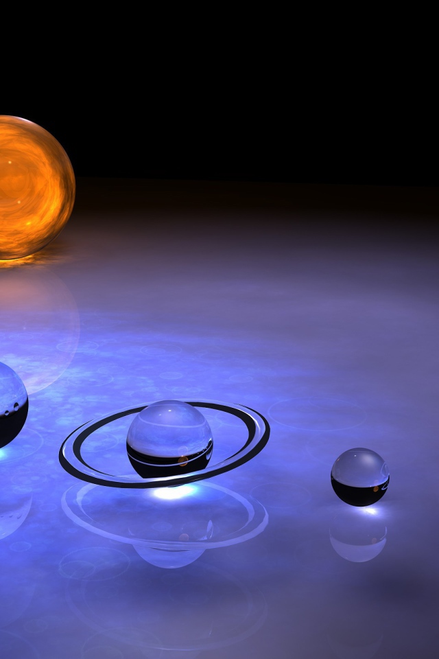 Модель солнечной системы из стекла