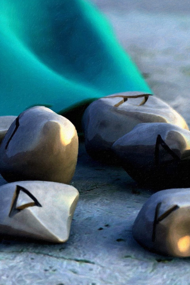 Руны на гладких камнях