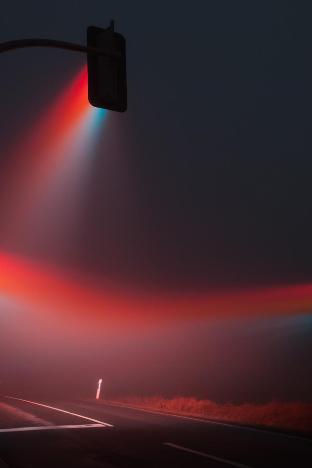 Свет светофоров в тумане