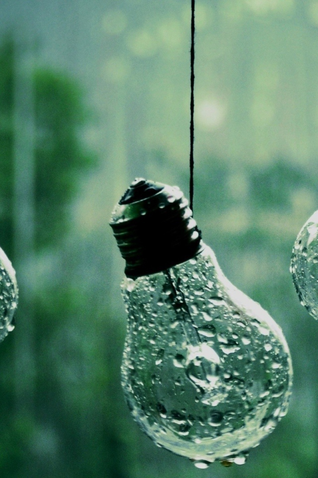 Мокрые лампы на веревочках