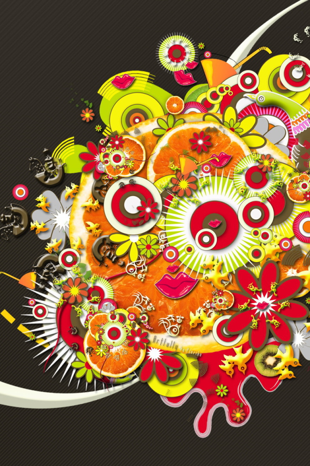 Абстрактный букет на черном фоне