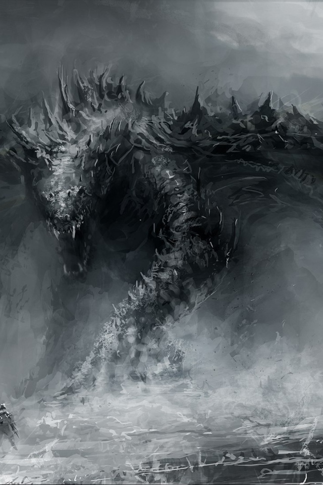 Арт Черный дракон