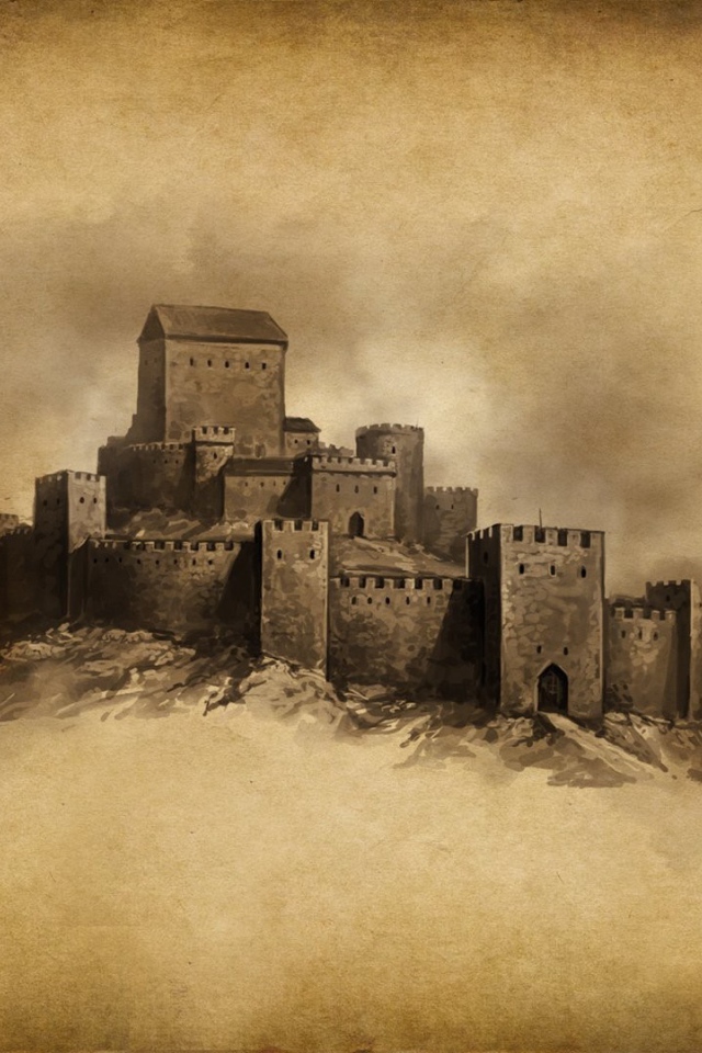 Замок нарисован карандашом