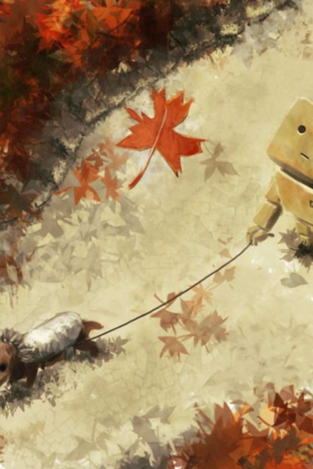 Дандо выгуливает собаку, рисунок