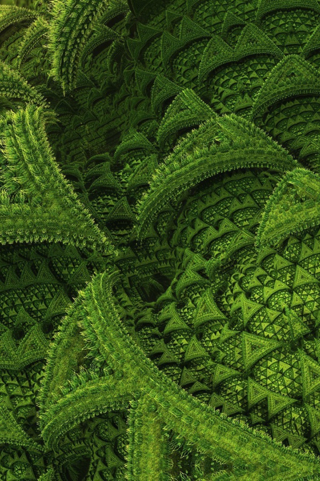 Зеленый узор треугольники