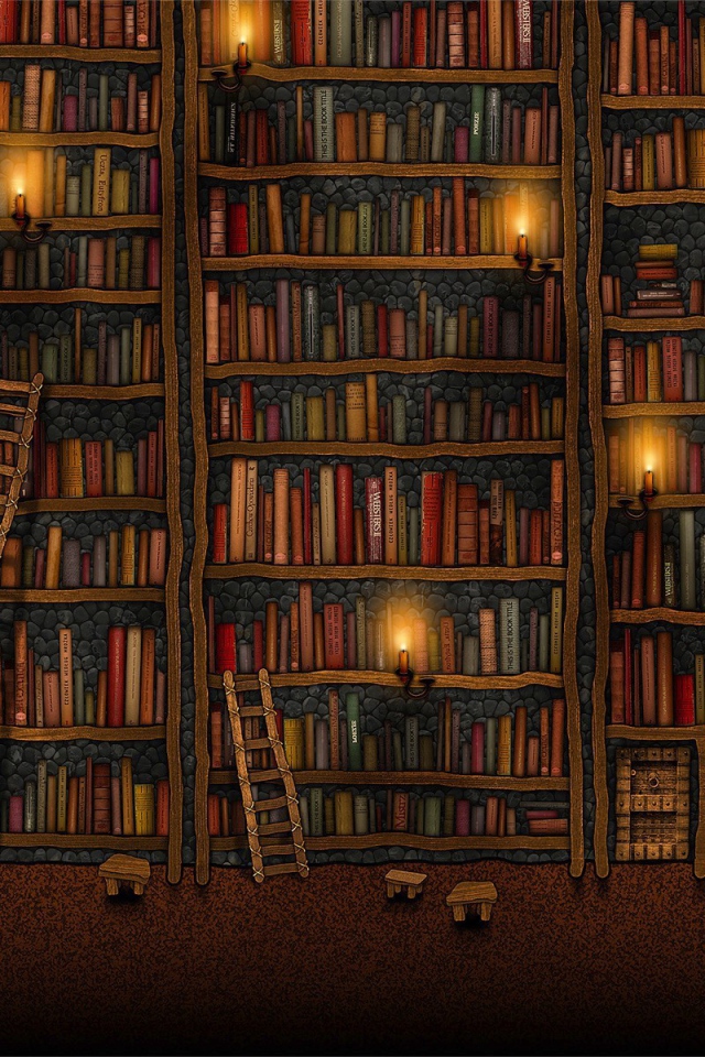 Библиотека с множеством книг
