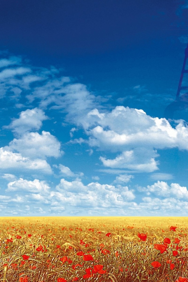 Мужчина рисует облака