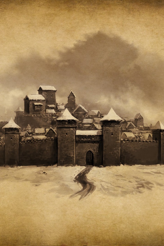 Нарисованный город крепость