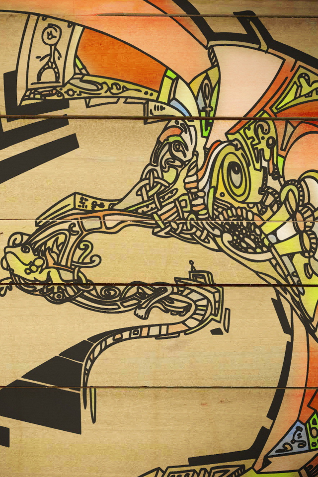 Рисунок на деревянной стене