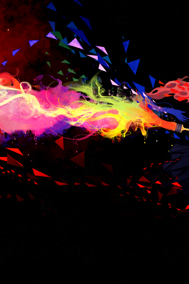 Девушка рисует красками, арт