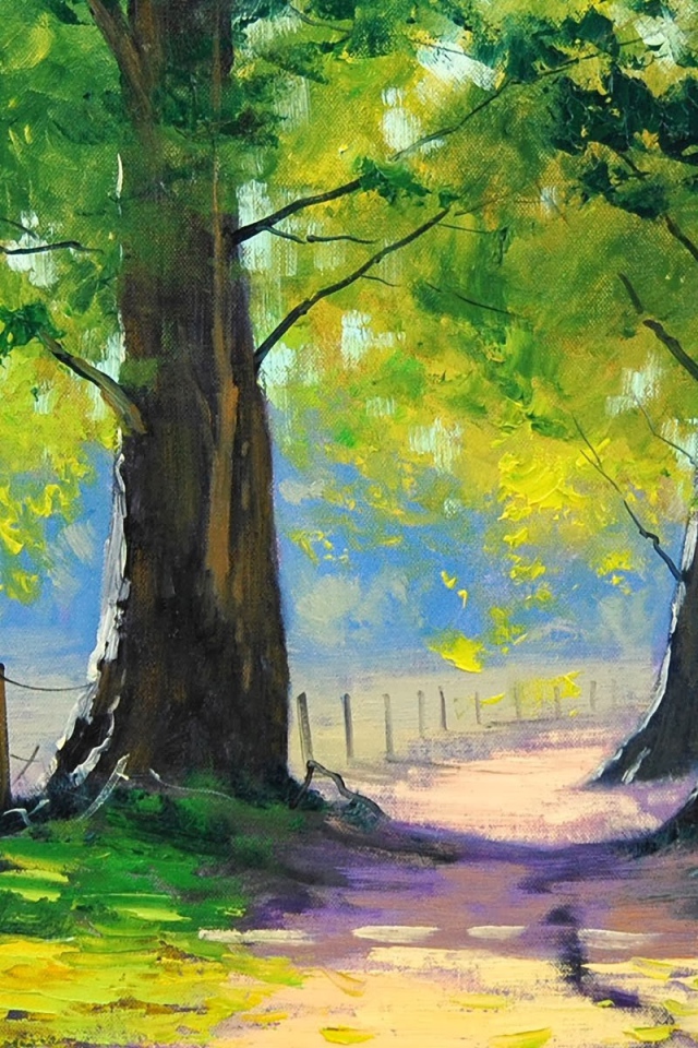 Зеленые деревья, картина Грэма Геркена