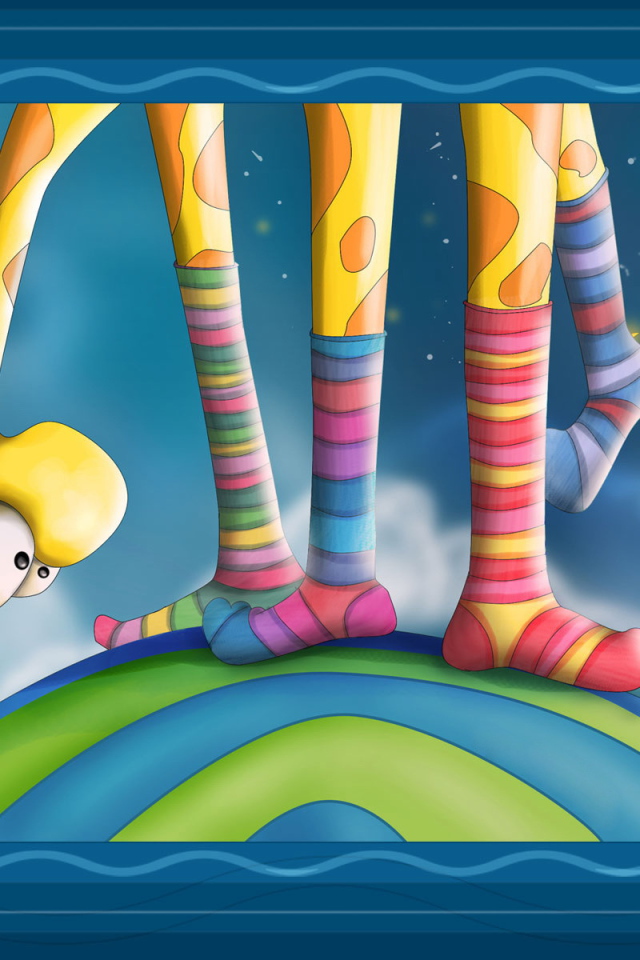 Жираф в разных носках