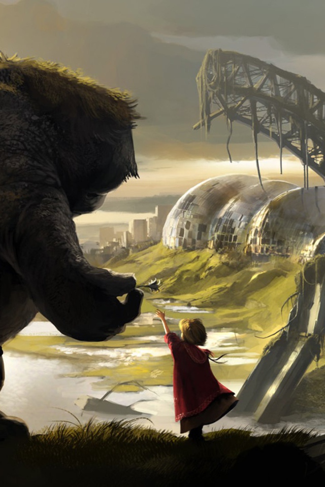 Девочка и большой монстр