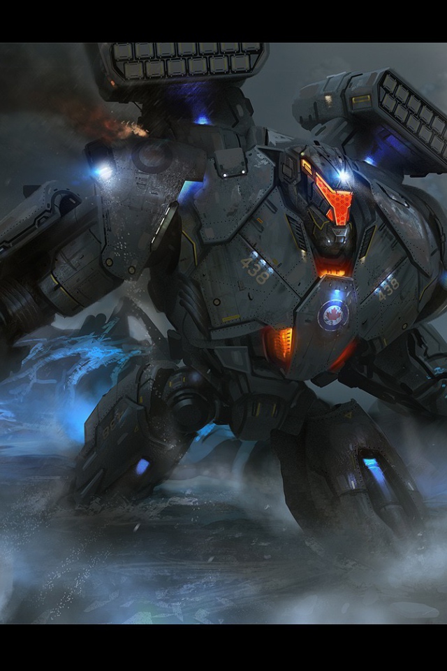 Огромный мех робот в море