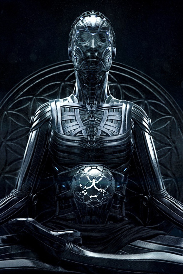 Робот в позе йога