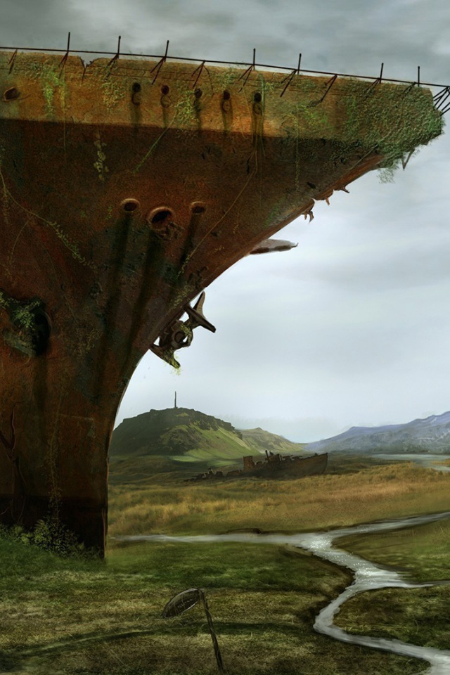 Авианосец в высохшем море