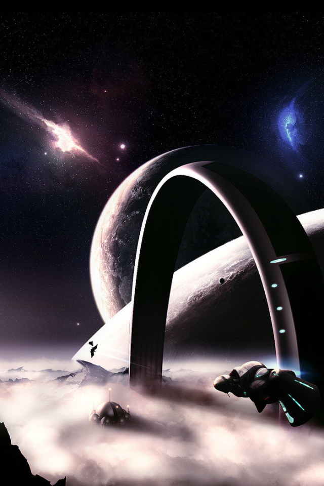 Инопланетный пейзаж с облаками