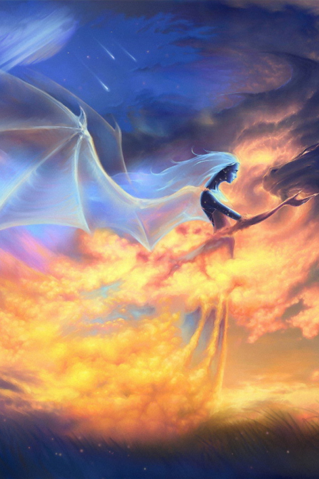 Ангел летит в облаках