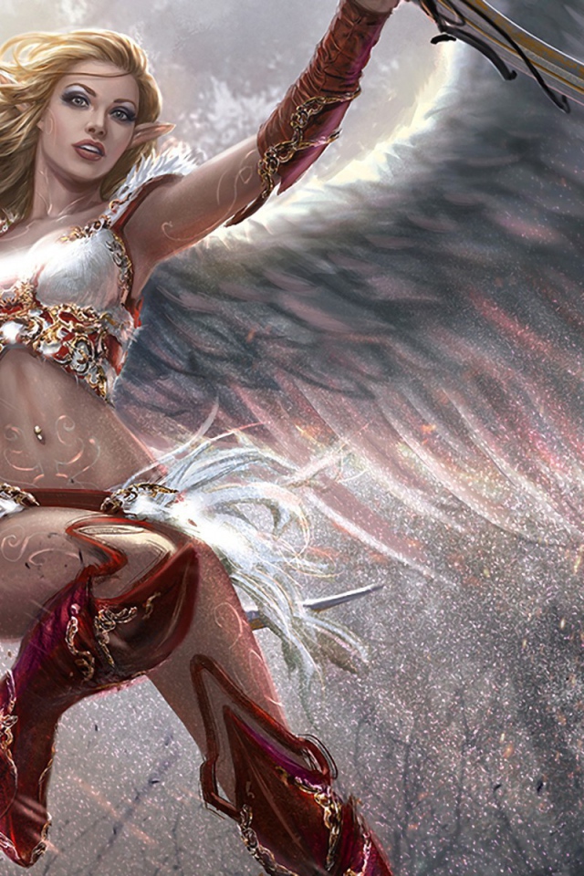 Девушка ангел с оружием в руках