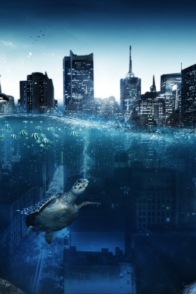 Животные в затонувшем городе