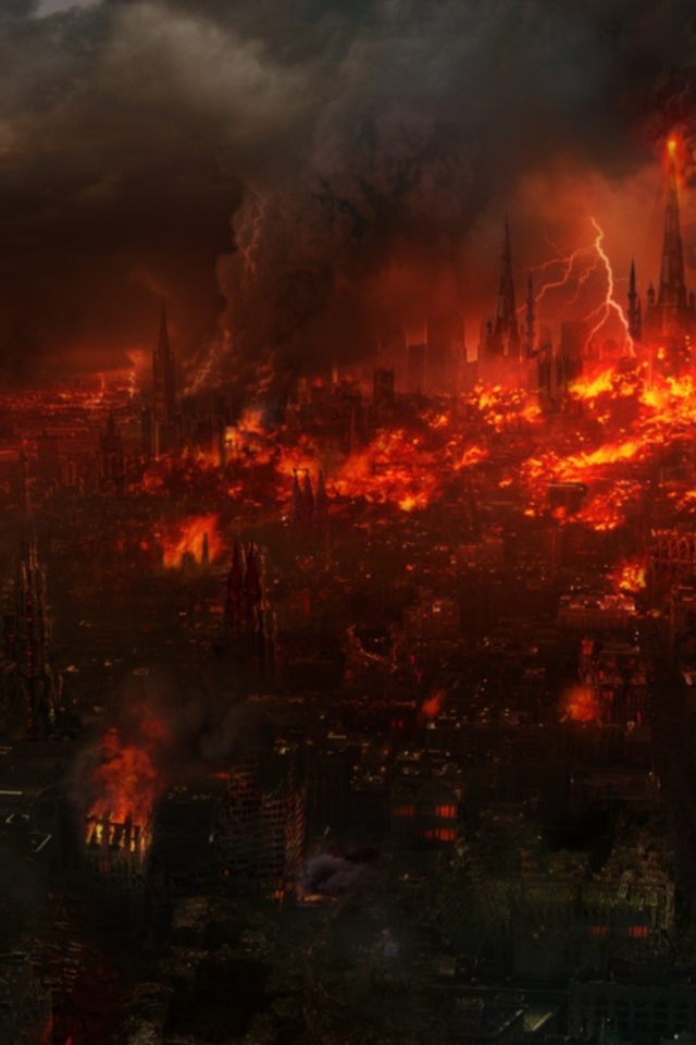 Апокалиптический горящий город