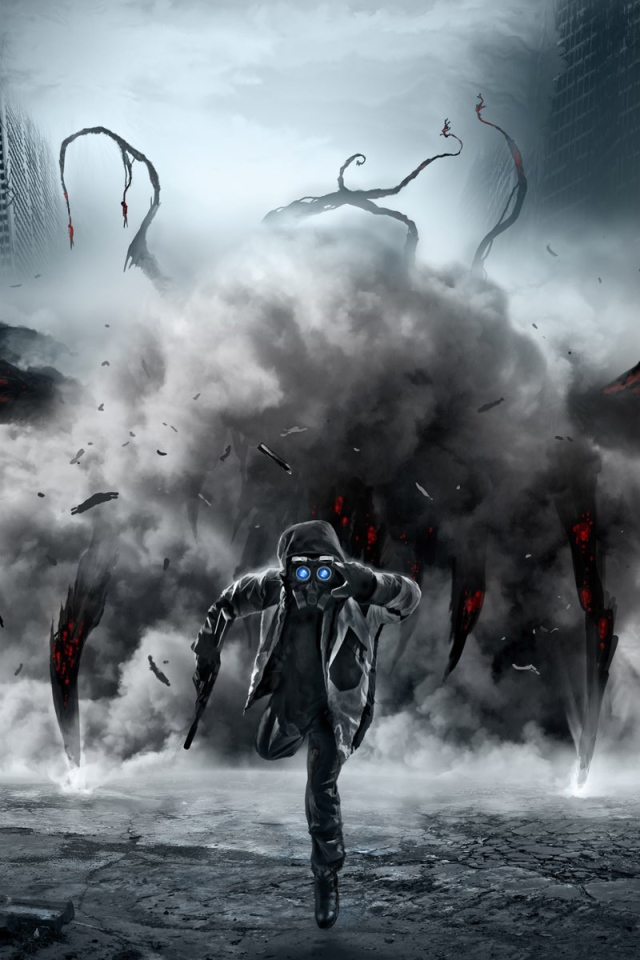 Апокалиптический паук догоняет человека