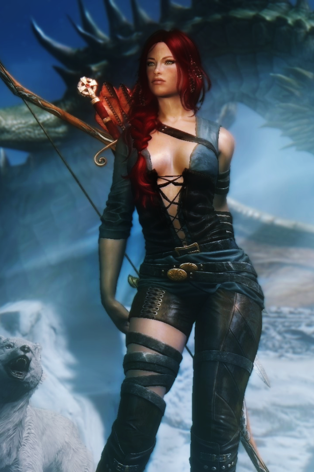 Лучница на фоне дракона, фэнтези