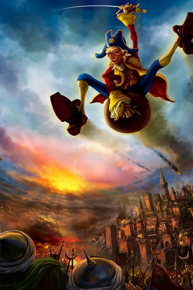 Барон Мюнхгаузен на ядре