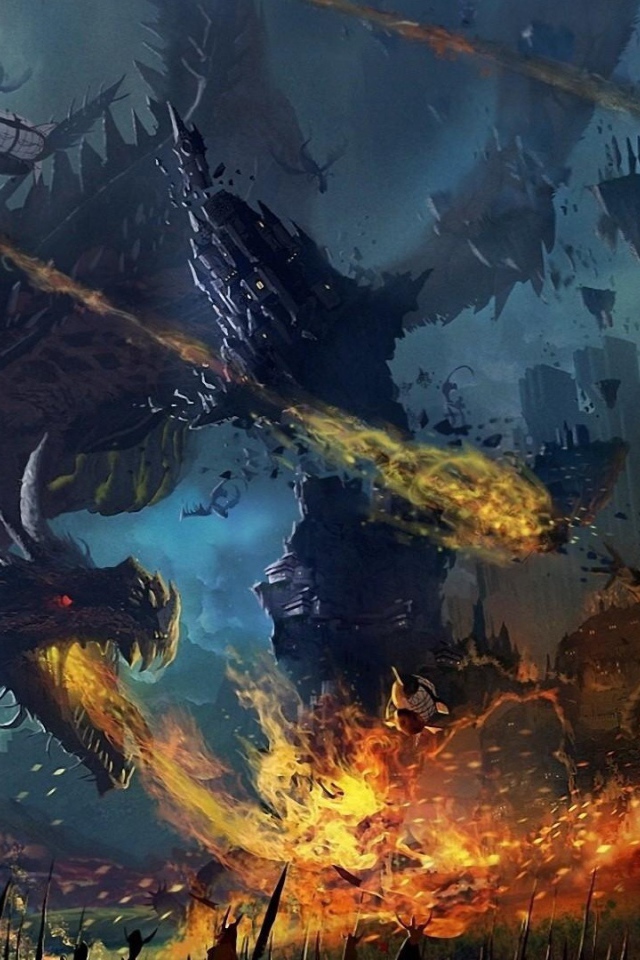 Боевые драконы участвуют в битве