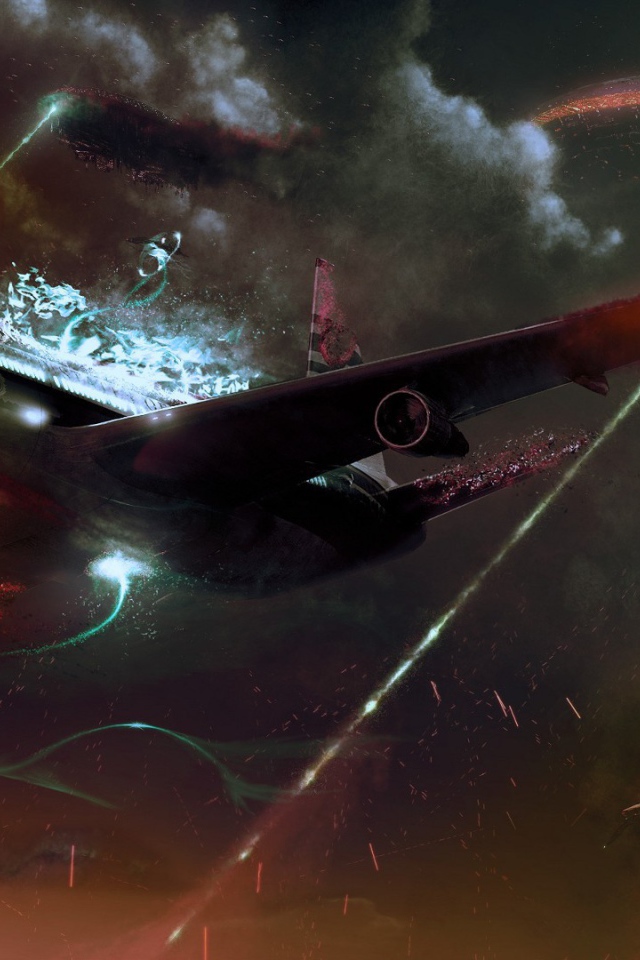 Удар лазера по самолету