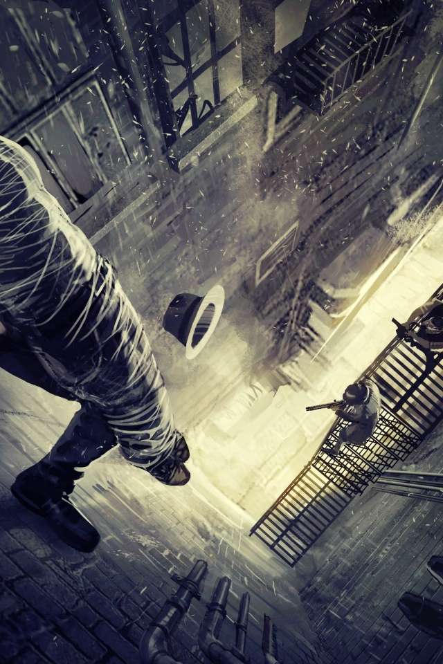 Черный Человек паук на стене