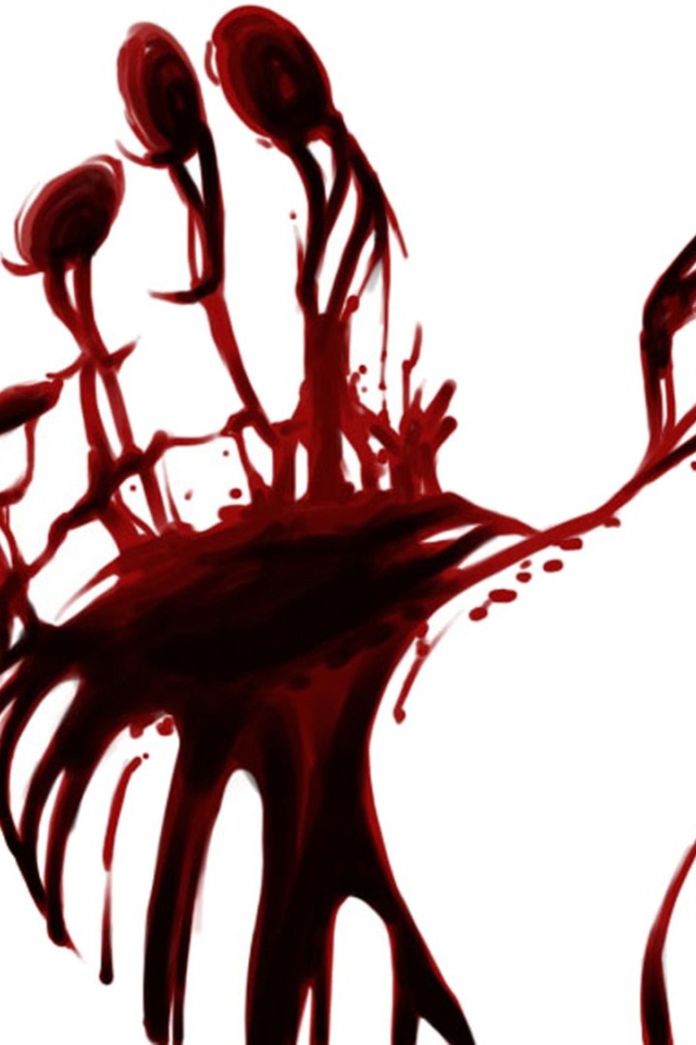 Кровавый отпечаток руки