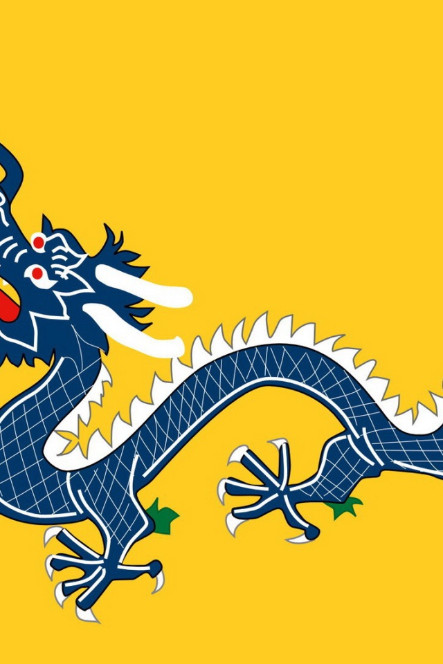 Китайский дракон на желтом фоне