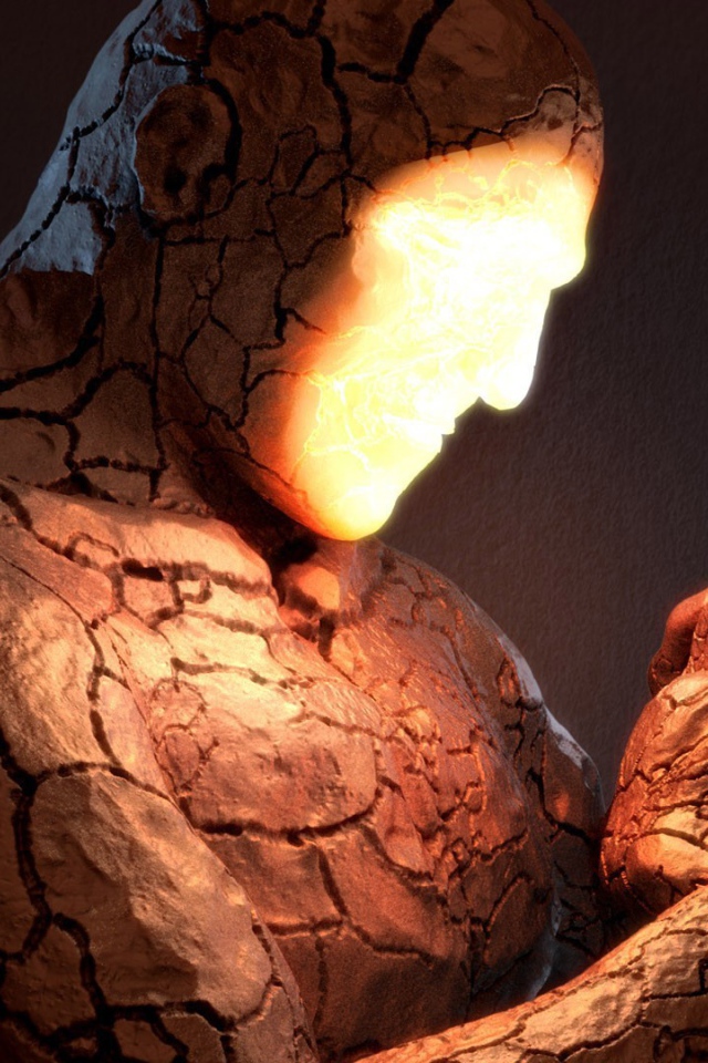 Глиняный человек смотрит на лицо друга