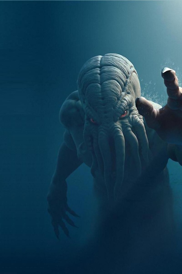 Монстр Ктулху на дне моря