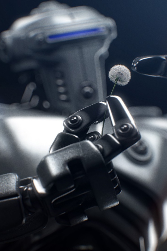 Одуванчик в руке робота