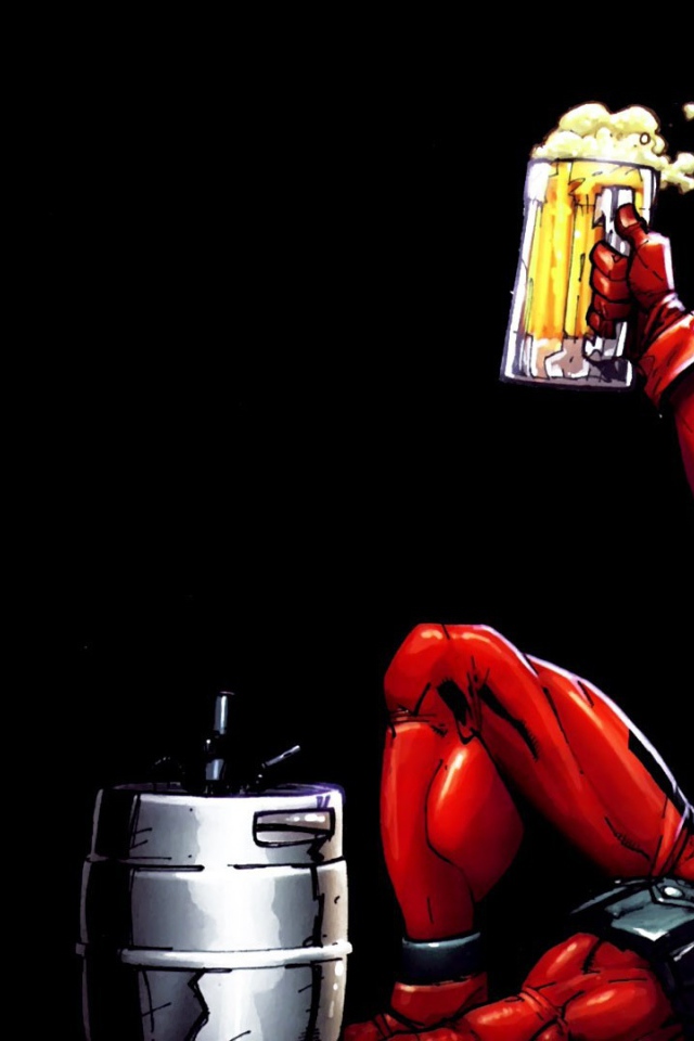 Дэдпул пьет пиво