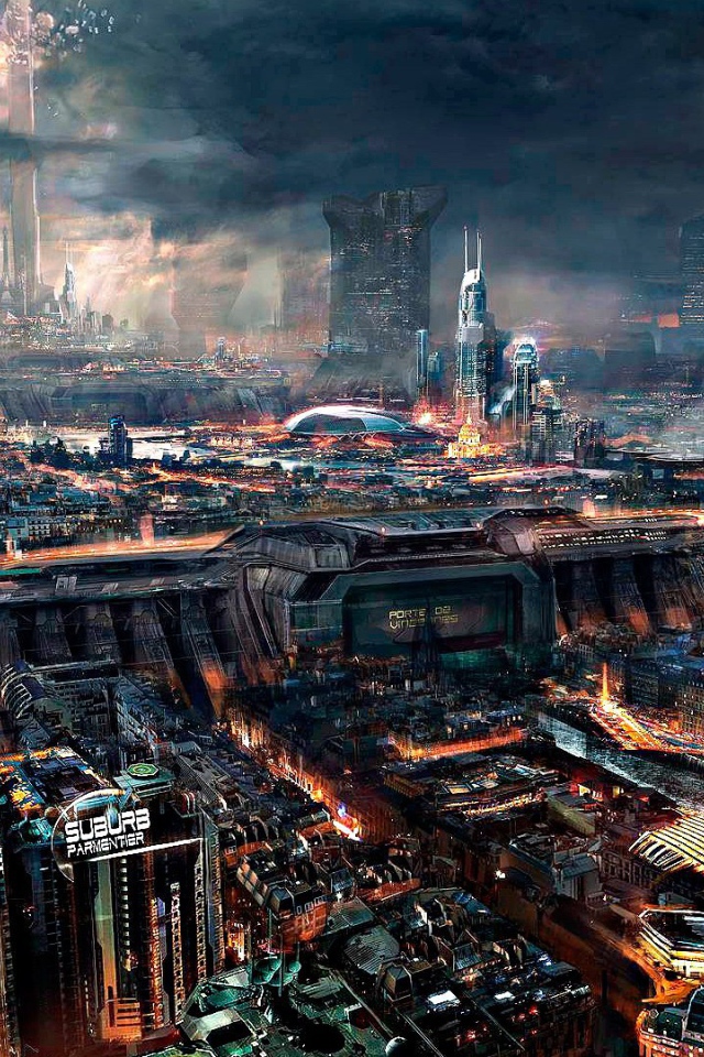 Плотная застройка в городе будущего