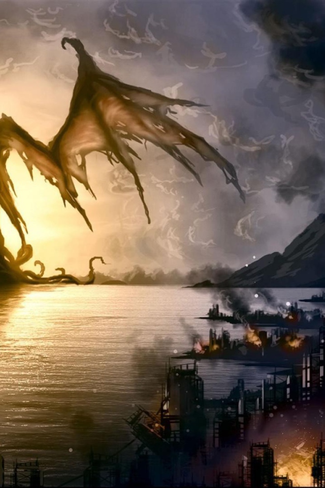 Дракон разрушил мирный город