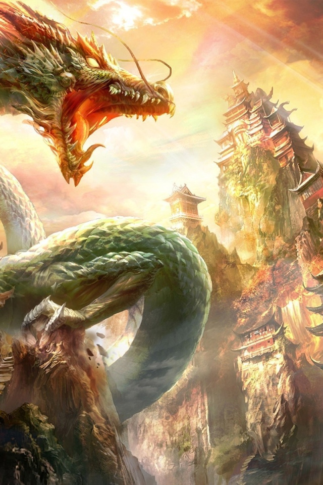 Дракон в городе в Китае