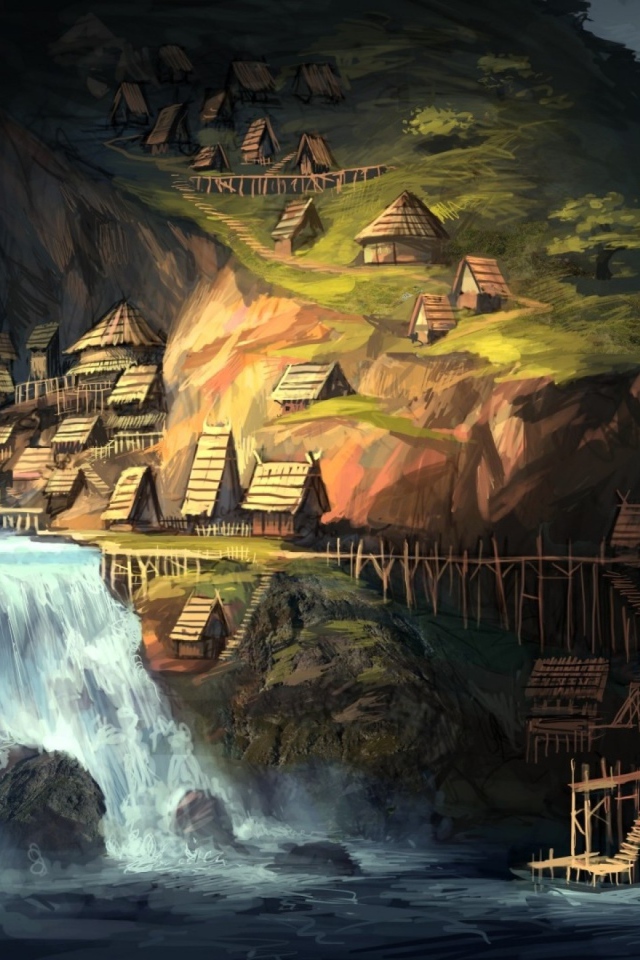 Сказочная страна у водопада