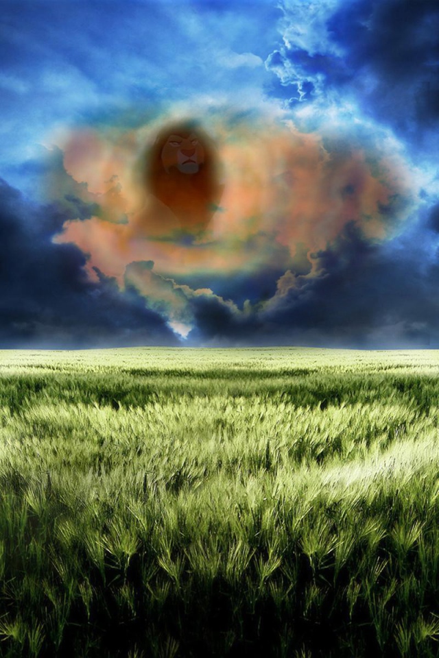 Лицо льва в облаке