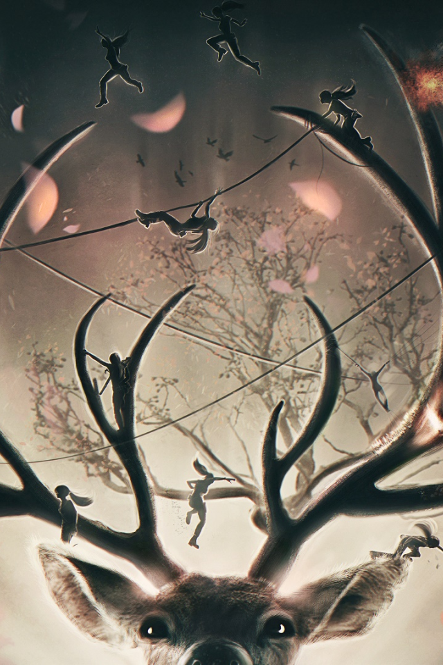 Феи играют на рогах оленя