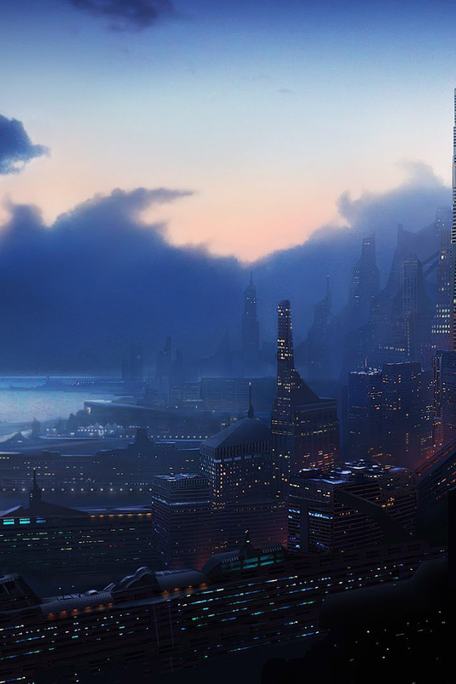 Фантастический город на берегу моря