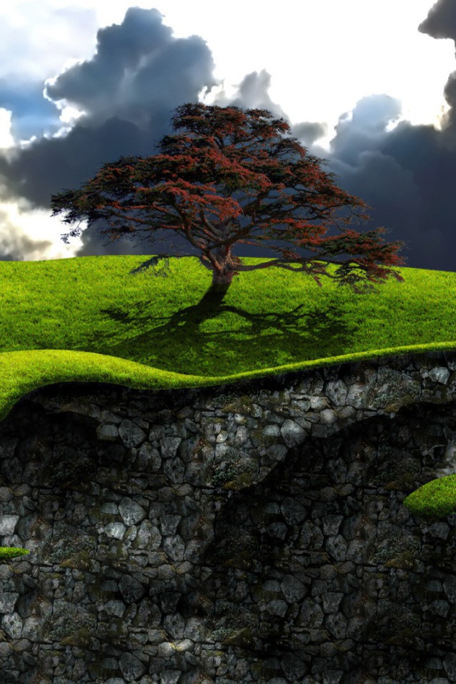 Фантастический пейзаж с парящими островами