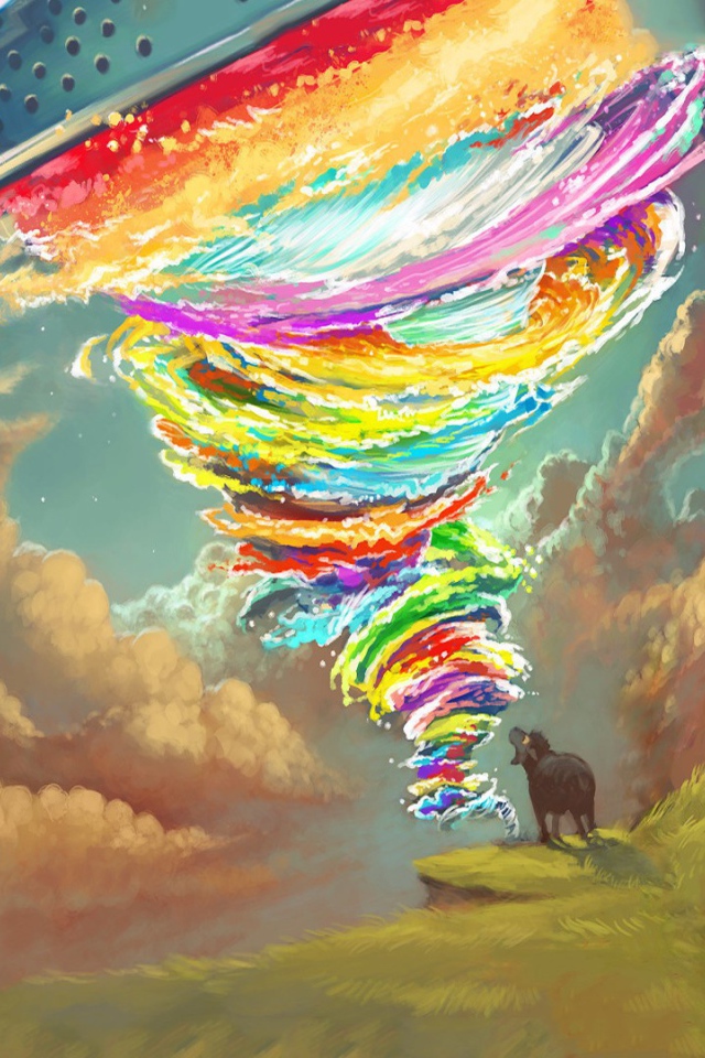 Фантастическое радужное торнадо